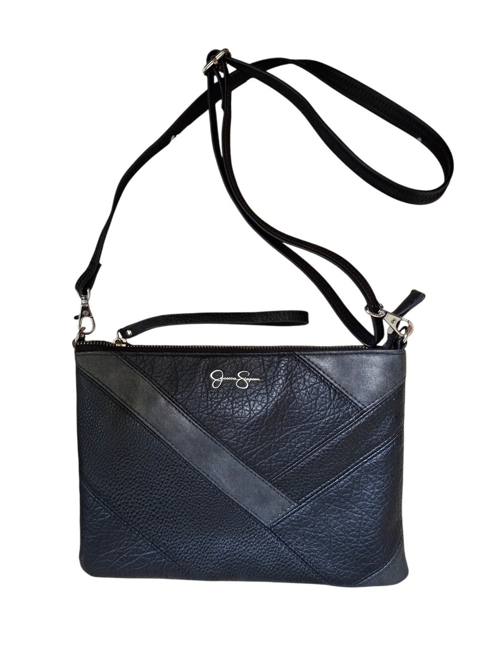 Jessica Simpson Geometric Black and Gray Crossbody/Wristlet/Shoulder Bag